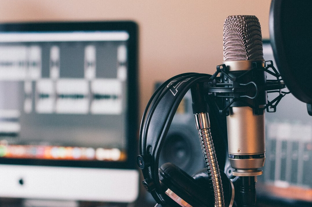 beginner podcast host in studio