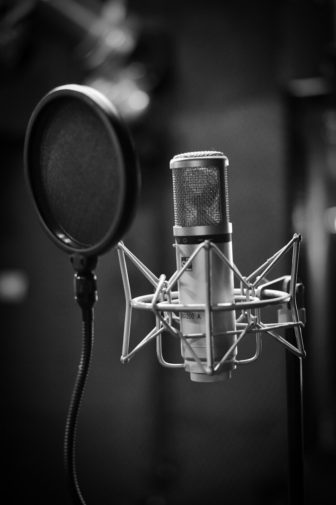professional microphone setup in studio