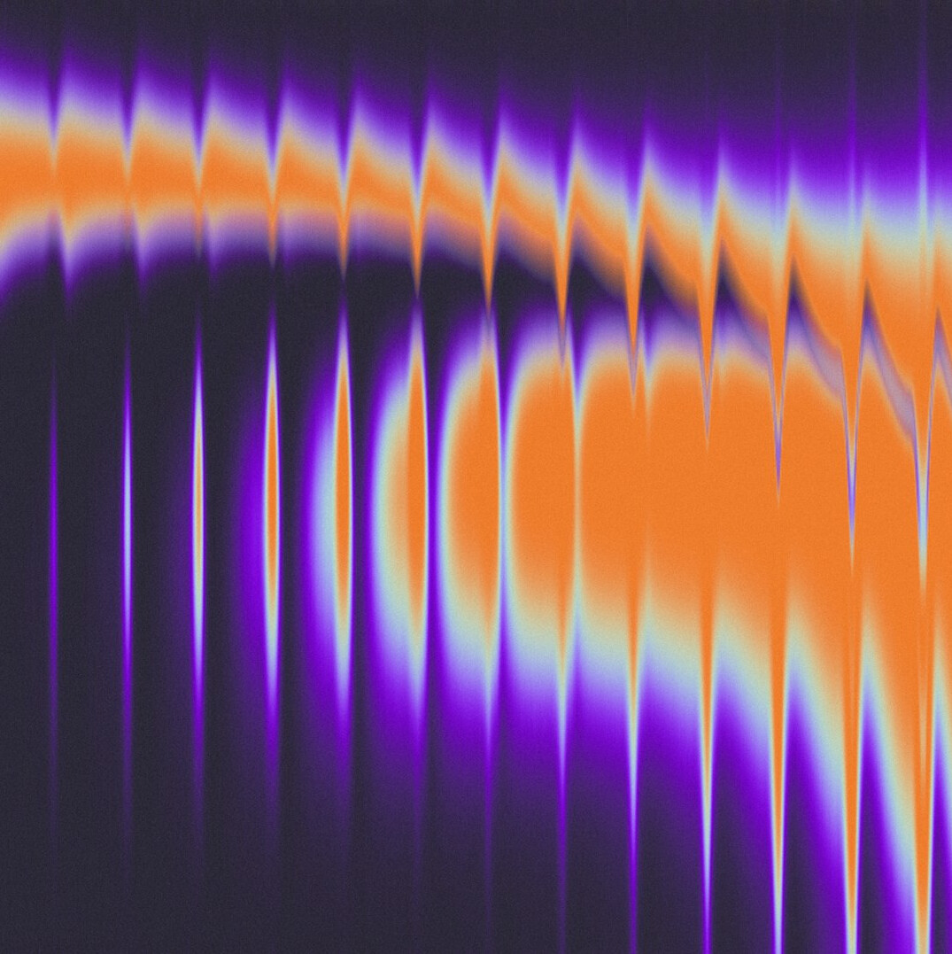 Colorful sound wave graphic used as podcast cover art